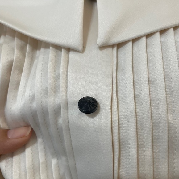 Alexandra Dillon‎ Winter White Tuxedo Dress w/ Black Sash - Picture 7 of 16